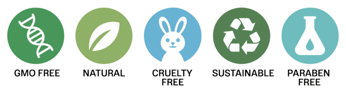 organic free product label icon set