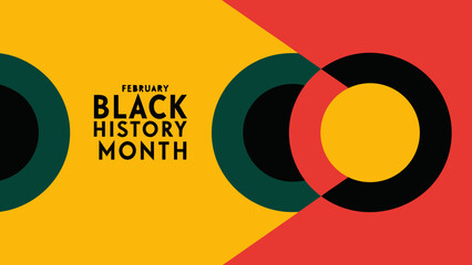 Vibrant flat illustration of interconnected circular and rectangular shapes