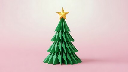 Origami christmas tree with star topper