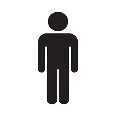 Simple black silhouette of a standing human figure a common pictographic representation