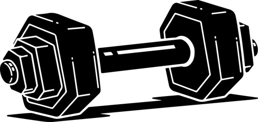 Gym Dumbbell and Barbell Weight Plates Silhouette Set