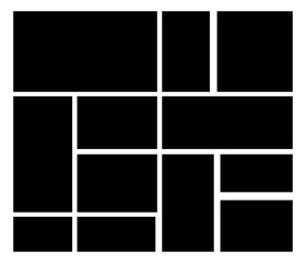 Bento style grid layout template for modern web and UI design, Modular interface structure optimized for digital screens, dashboards, and creative applications