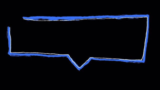 Transparent hand drawn scribble text box animation alpha channel. Grunge rough frame overlay, doodle quote box 4K motion graphic.