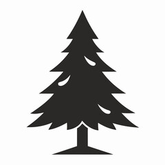 Obraz premium Title: A simple black and white of a triangular Christmas tree with jagged edges and a straight