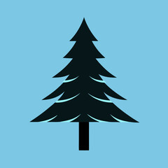 Fototapeta premium Title: A simple black and white of a triangular Christmas tree with jagged edges and a straight