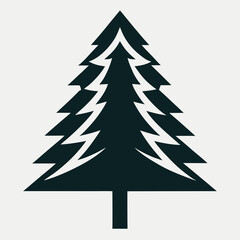 Obraz premium Title: A simple black and white of a triangular Christmas tree with jagged edges and a straight