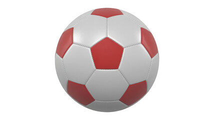 Fototapeta premium White and red soccer ball football isolated on a transparent background