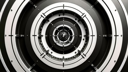 Black and white mechanical wheel art image