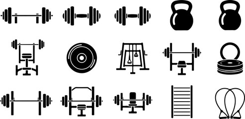 Fitness & Gym Icons Set &ndash; Workout and Healthy Lifestyle Symbols