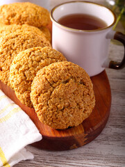 Coconut and oat homemade cookies served