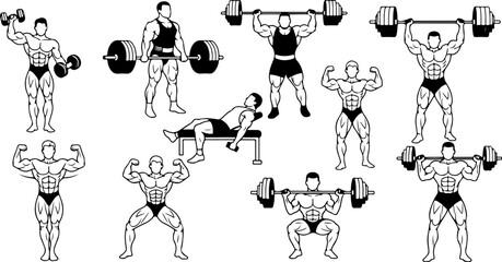 Fitness & Gym Icons Set &ndash; Workout and Healthy Lifestyle Symbols