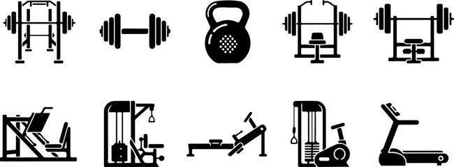 Fitness & Gym Icons Set &ndash; Workout and Healthy Lifestyle Symbols