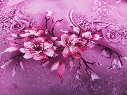 fabric with red flower 