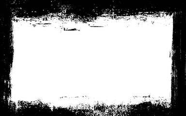 Vector grunge frame. Scratchy eroded edge vintage border. Rough distressed texture. 