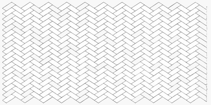 A repeating herringbone pattern of rectangular tiles in black and white