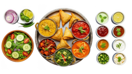 Vibrant indian street food platter