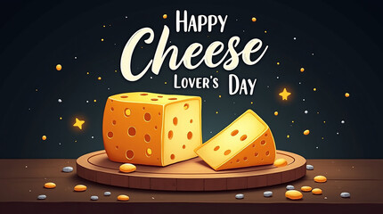 Happy Cheese Lover&rsquo;s Day  clean playful hand lettered typography