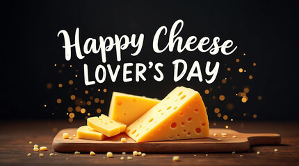 Happy Cheese Lover&rsquo;s Day  clean playful hand lettered typography