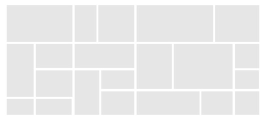 Clean and modern bento-style grid design with balanced spacing and a minimalist aesthetic, perfect for organizing content visually