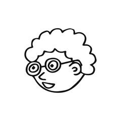 Obraz premium boy character head isolated drawing