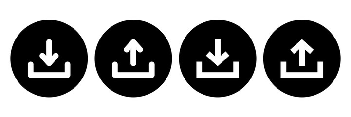 Modern Flat Download and Upload Icon Set for Web Design and Mobile Apps