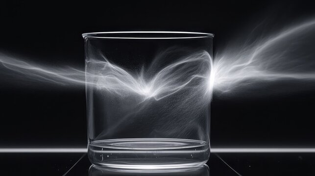 Glass Cylinder with Intense Ultrasonic Wave Propagation