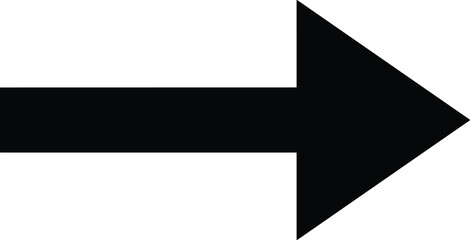 Solid right arrow icon in black, simple directional navigation symbol for signage, guidance, user interface, web design, and visual communication © Moksedul Creative