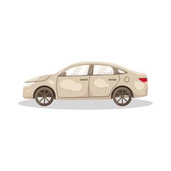 Fototapeta premium Illustration of Beige Sedan Car 