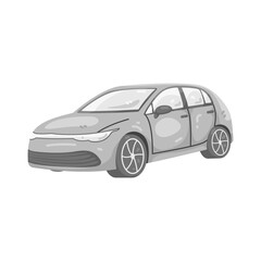 Fototapeta premium Illustration of Modern Hatchback Car 