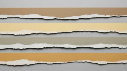 Naklejka premium Layered Horizontal Strips of Torn Paper in Warm Earthy Tones