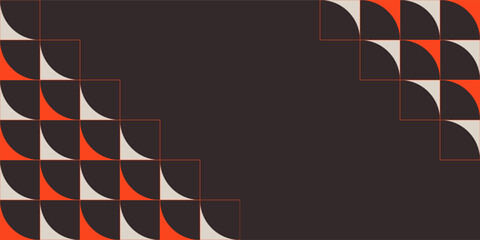 Abstract creative background, web banner. Abstract geometric shapes composition. Orange, gray and brown color background. Vector color illustration in flat style