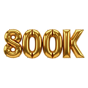 Golden balloon letters sook isolated on transparent background