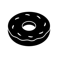 Fototapeta premium A simple graphic illustration of a donut with chocolate frosting