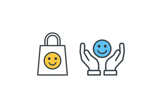 Set of six tooth care logo icons for dental protection insurance and treatment concepts