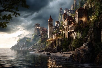 Cliffside Village at Sunset