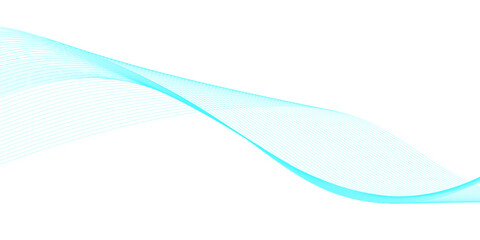 Abstract blue wave lines isolated on white background with flowing curved linear patterns, smooth parallel curves creating elegant motion, balance, and modern technology vector harmony