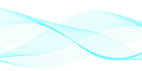 Abstract blue wave lines isolated on white background with flowing curved linear patterns, smooth parallel curves creating elegant motion, balance, and modern technology vector harmony