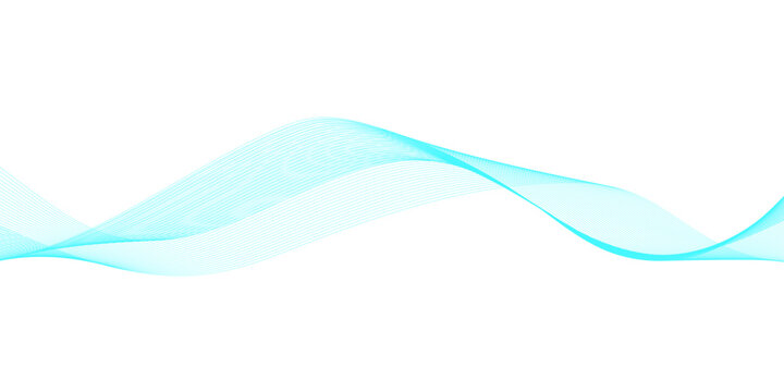 Abstract blue wave lines isolated on white background with flowing curved linear patterns, smooth parallel curves creating elegant motion, balance, and modern technology vector harmony