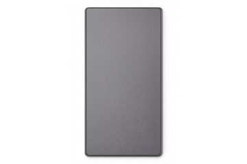 Smartphone mockup showing blank gray screen on transparent editable background for app ui design
