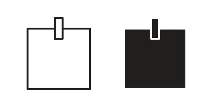 Sticky note icon in filled, thin line, stroke style for website and apps