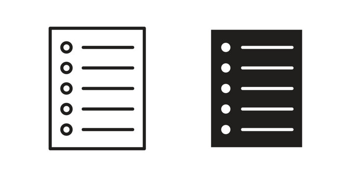 Task list icon in filled, thin line, stroke style for website and apps