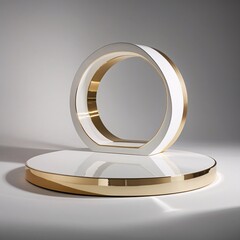 A 3d illustration of a pair of golden wedding rings as a symbol of love and marriage isolated on a red background for an anniversary celebration