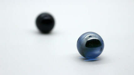 Glass marbles isolated on white background