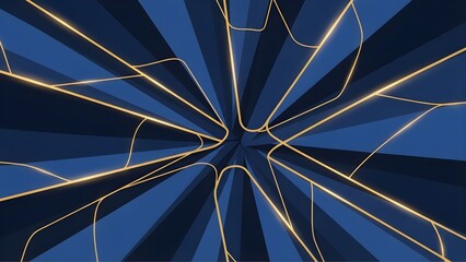 Vibrant blue background with dynamic golden lines radiating outward
