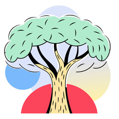 cartoon mushroom tree