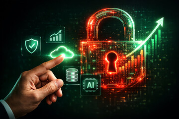 Advanced Cyber Security With AI And Cloud Data Protection Concept