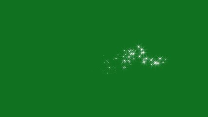 Sparkle glittering stars trail animation with sparkling particles, cartoon doodle style blinking stars, flashing flying magic twinkle starlight, glitter sparkle star line animation on green screen. 4k - Powered by Adobe