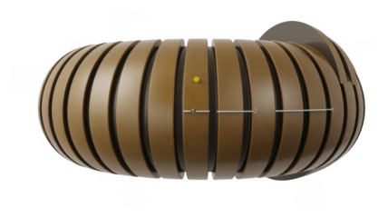 Metallic brown with slats on black isolated isolated on a transparent background