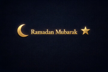 Create an minimal Ramadan Mubarak greetings card in color background