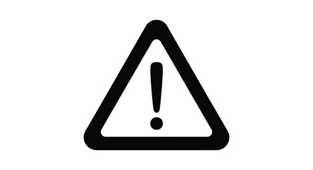 A striking black and yellow triangular warning sign with a central exclamation point silhouette